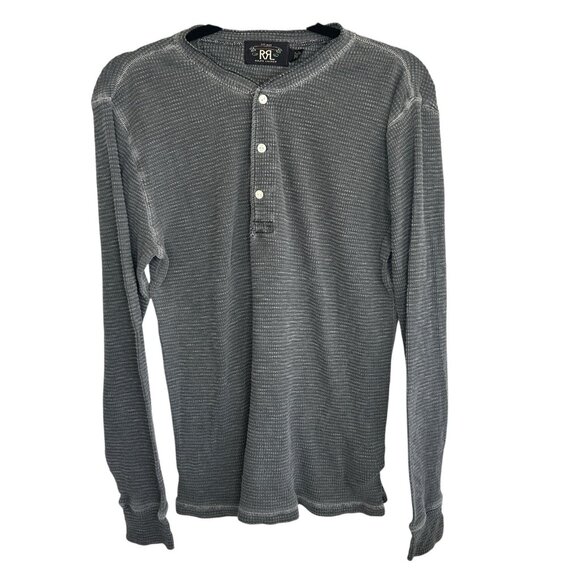 Double RL RRL Ralph Lauren Henley Medium Thermal Waffle Knit Heritage Western M - Picture 1 of 5